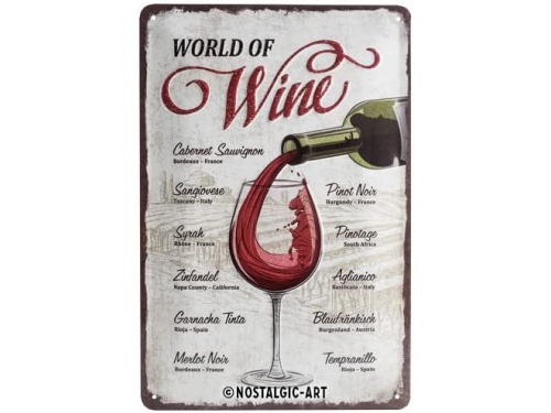 Plaque émaillée 20X30 cm. Collection World of Wine