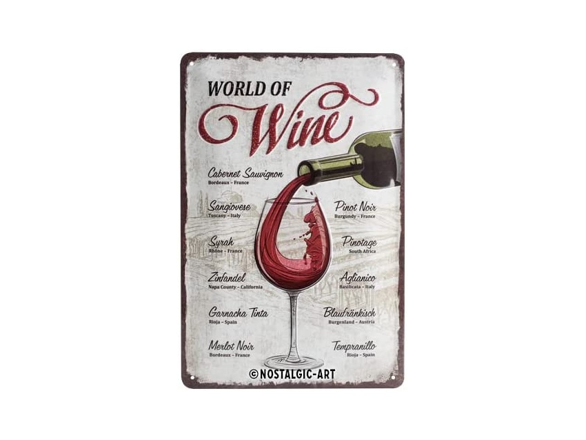 Plaque émaillée 20X30 cm. Collection World of Wine