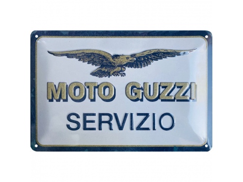 Plaque émaillée 20X30 cm. Collection Moto Guzzi Servizio