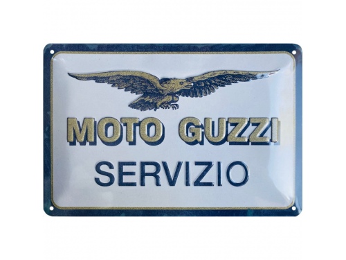 Plaque émaillée 20X30 cm. Collection Moto Guzzi Servizio