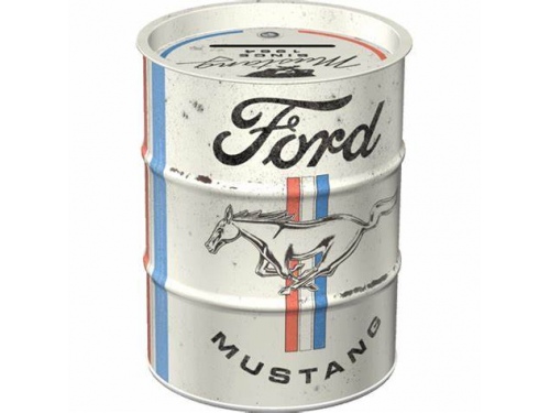 Tirelire Baril en métal collection Ford Mustang Horse &amp; Stripes