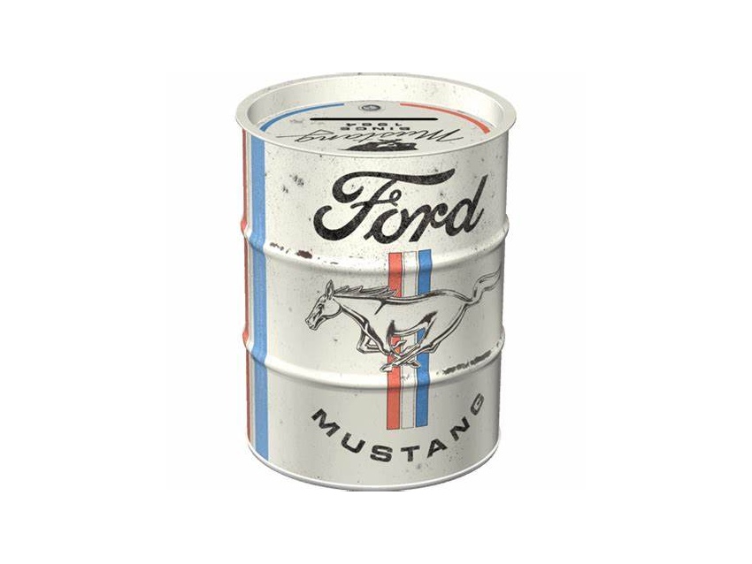 Tirelire Baril en métal collection Ford Mustang Horse & Stripes