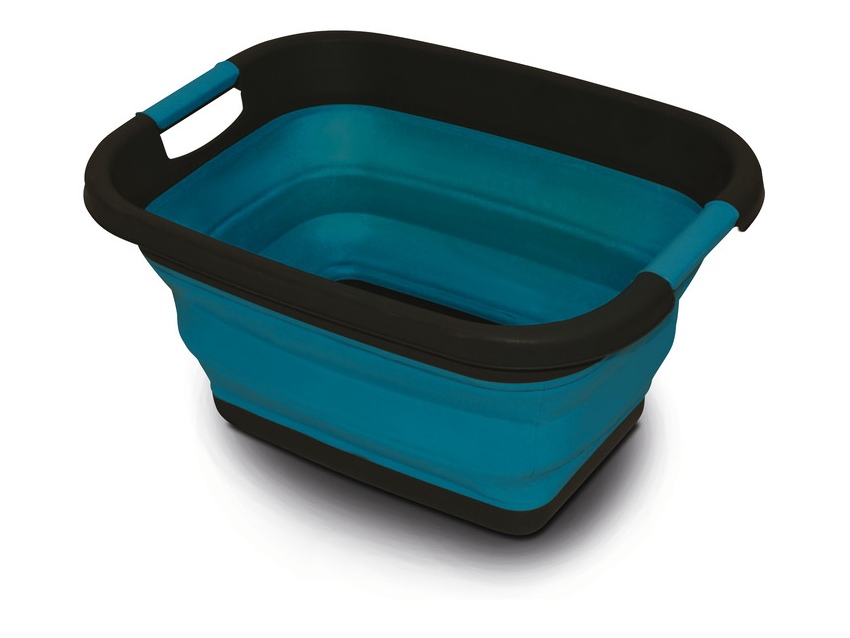 Panier pliable en silicone bleu