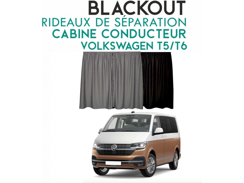 Rideau de séparation cabine conducteur occultant BLACKOUT pour Volkswagen Transporter T5 T6