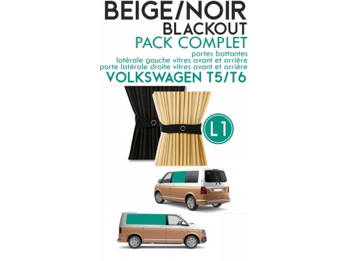 Latéral Gauche, vitre arrière L2H1. Rideaux occultant gris sur rail pour Renault  Trafic 2 (2001-2014)