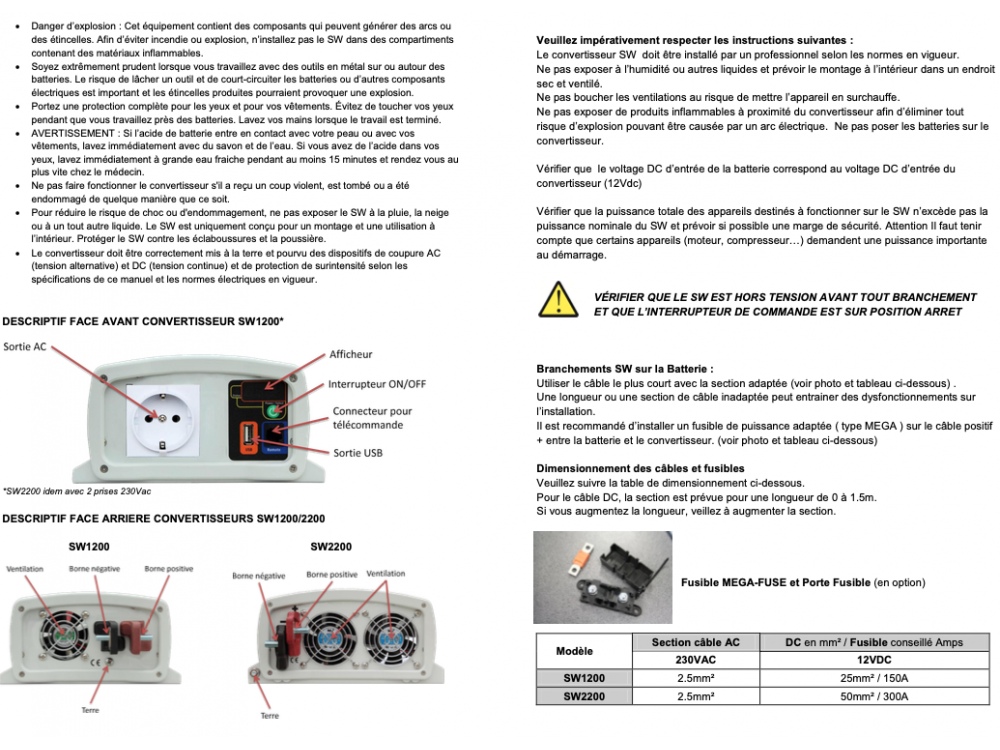 Convertisseur 12V DC à 220V AC 600W - Li-Tech • Batteries pour les