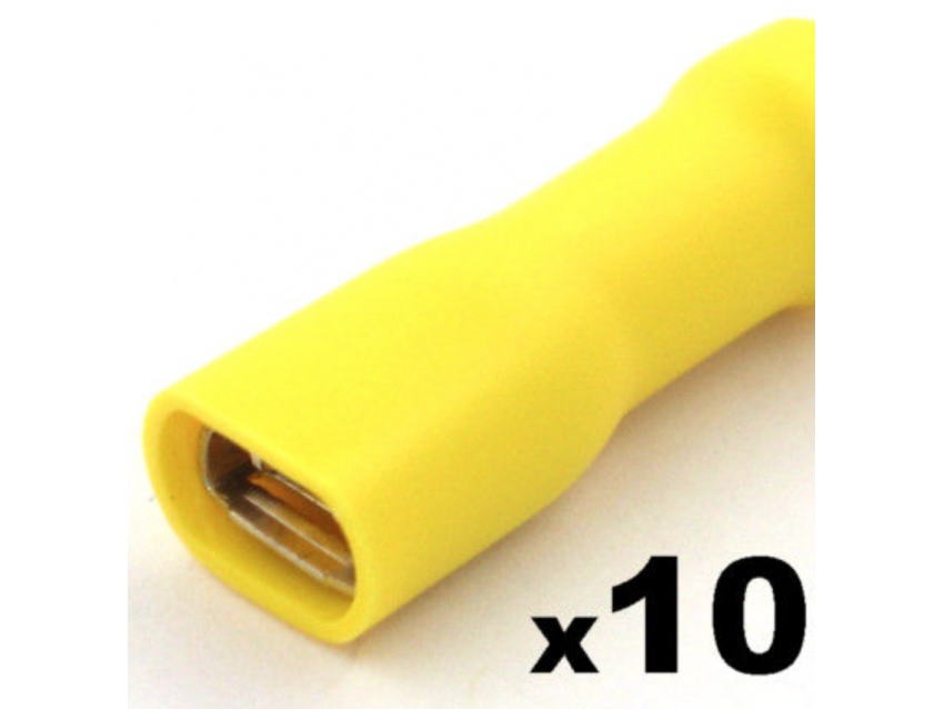 Cosse clip électrique JAUNE femelle 6,3mm isolée