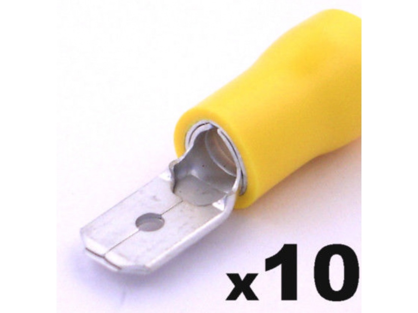 Cosse clip électrique JAUNE mâle 6,3mm