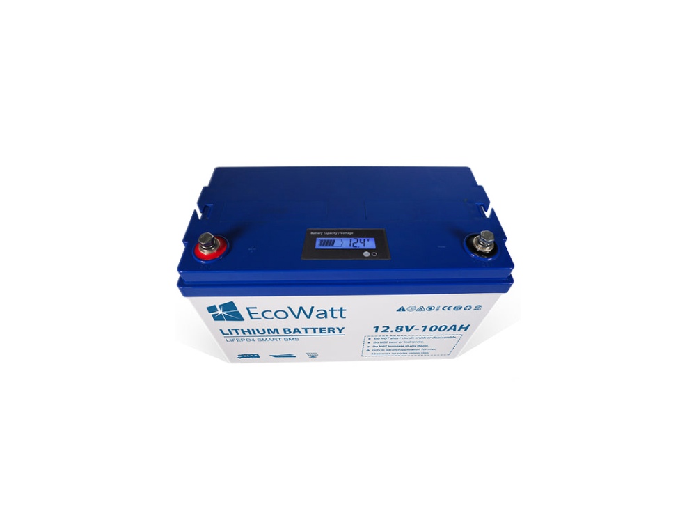 Batterie Lithium 12v 100ah Camping Car à Décharge Lente EcoWatt