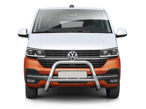 PARE-BUFFLE INOX AVEC BARRE TRANSVERSALE POUR VOLKSWAGEN TRANSPORTER T6.1 2019+