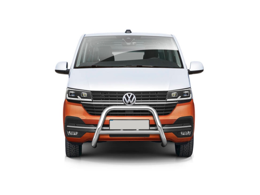 PARE-BUFFLE INOX AVEC BARRE TRANSVERSALE POUR VOLKSWAGEN TRANSPORTER T6.1 2019+