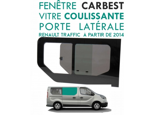 Fenêtre CARBEST Vitre coulissante porte latérale droite Renault Traffic à partir de 2015