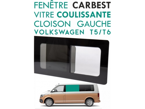Fenêtre CARBEST Vitre coulissante gauche en verre véritable pour VW T5/T6