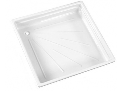 Receveur de douche blanc en plastique PST (polystyrène) - 723x682 mm