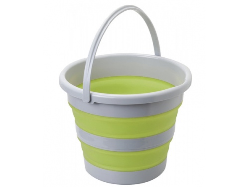 Seau Pliable Well Home 10 Litres - Vert Clair, Polypropylène, Pour Extérieur, Transport Facile