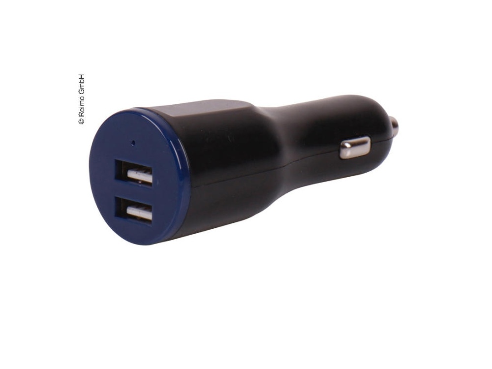 PRISE ALLUME CIGARE MALE 12V - USB 2X FEMELLE 1A - silim