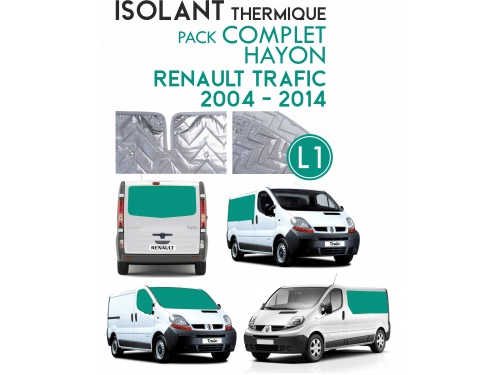 8 Pièces. Hayon. L1H1.ISOLANT OCCULTANT THERMIQUE ALUMINIUM RENAULT TRAFIC (2004-2014)