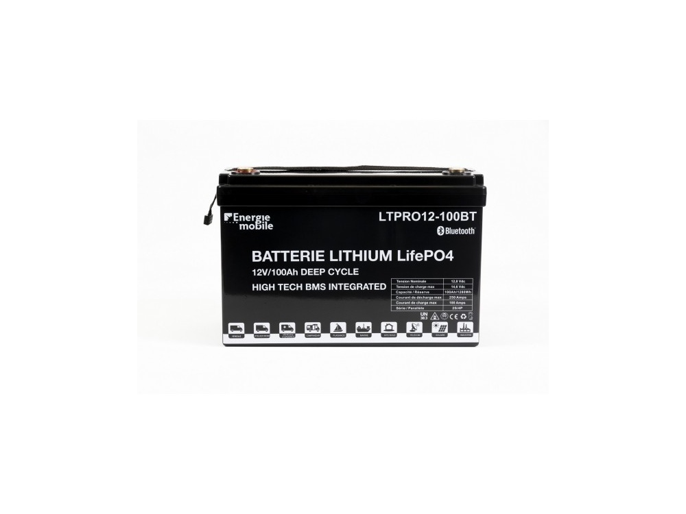 Batterie Lithium 12v 100ah Camping Car à Décharge Lente EcoWatt