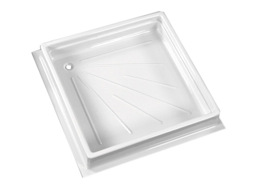 Receveur de douche blanc en plastique PST (polystyrène) - 680 x 680 mm