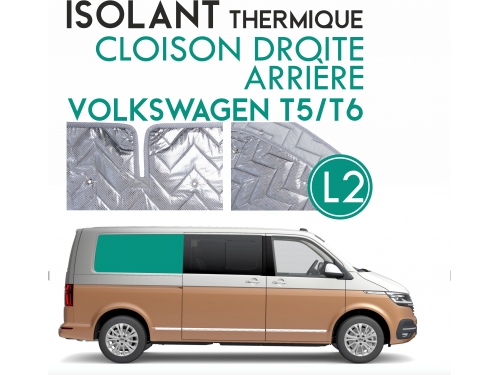 Isolant thermique alu cloison droite arrière Volkswagen Transporter T5 ou T6 L2