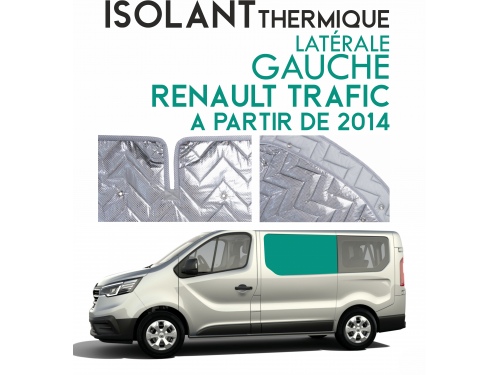 Latérale gauche. Rideaux occultant gris sur rail pour Renault Trafic 2  (2004-2014)