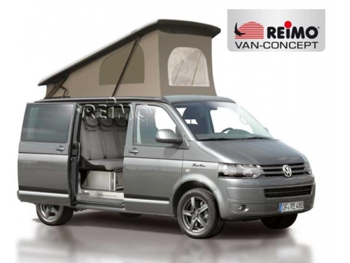 Toit relevable Reimo Easy Fit pour Volkswagen T5 - T6 CARAVELLE / MULTIVAN court (L1H1) Ouverture avant. Fermeture mécanique.