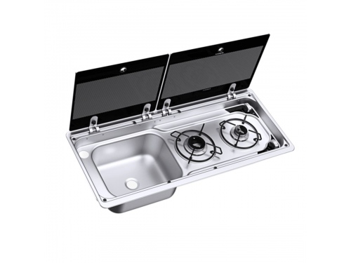 DOMETIC MO9722L Hob & LH Combiné 2 feux avec évier cuve gauche