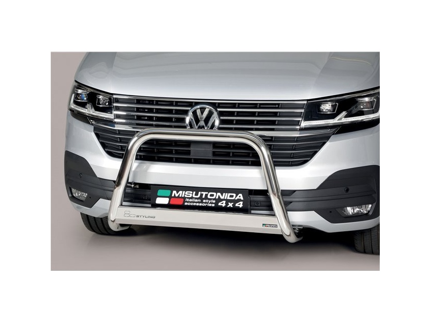 PARE-BUFFLE INOX AVEC BARRE TRANSVERSALE POUR VOLKSWAGEN TRANSPORTER T6.1 2019+