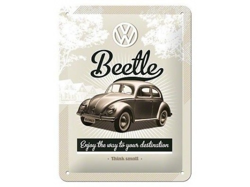 Plaque émaillée 15X20 cm. Collection Volkswagen Beetle