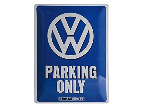 Plaque émaillée 40 X 30 cm.  Collection Volkswagen parking only