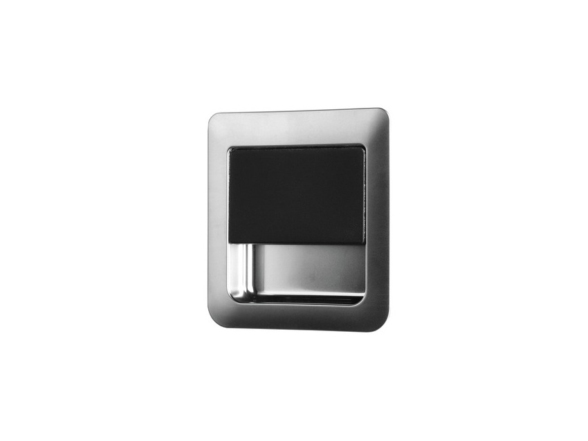 Serrure de porte 55 x 59 mm chrome satiné /noir
