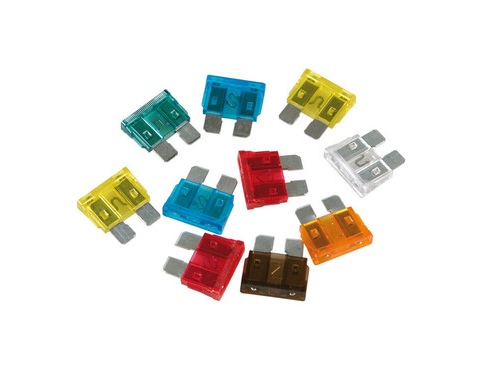 Assortiment de 10 Fusibles Fiche plate de 5 à 20 A.
