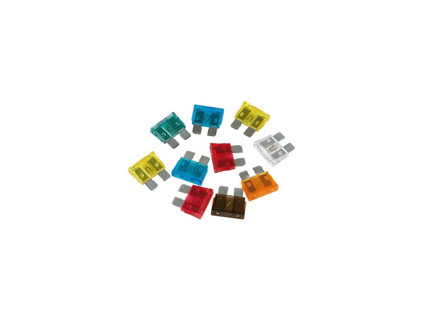 Assortiment de 10 Fusibles Fiche plate de 5 à 20 A.