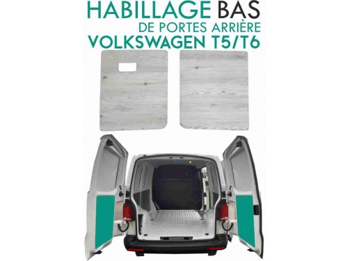 Habillage de portes arrière Volkswagen Transporter T5/T6 Mélèze Blanc