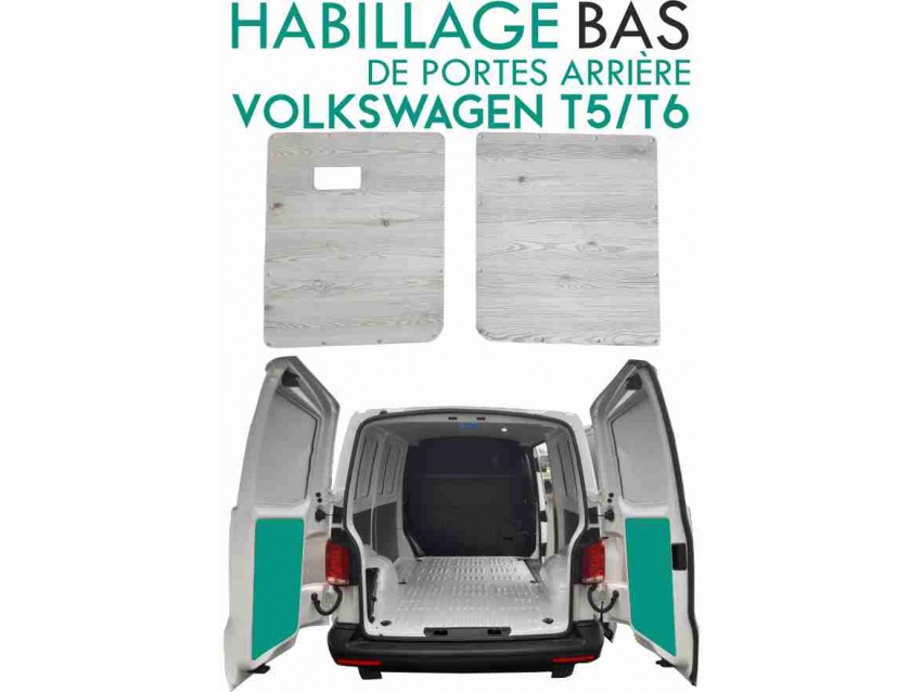 Habillage de portes arrière Volkswagen Transporter T5/T6 Mélèze Blanc