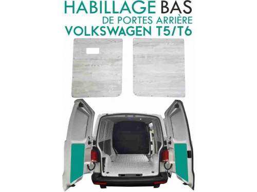 Habillage de portes arrière Volkswagen Transporter T5/T6 Bois Blanc