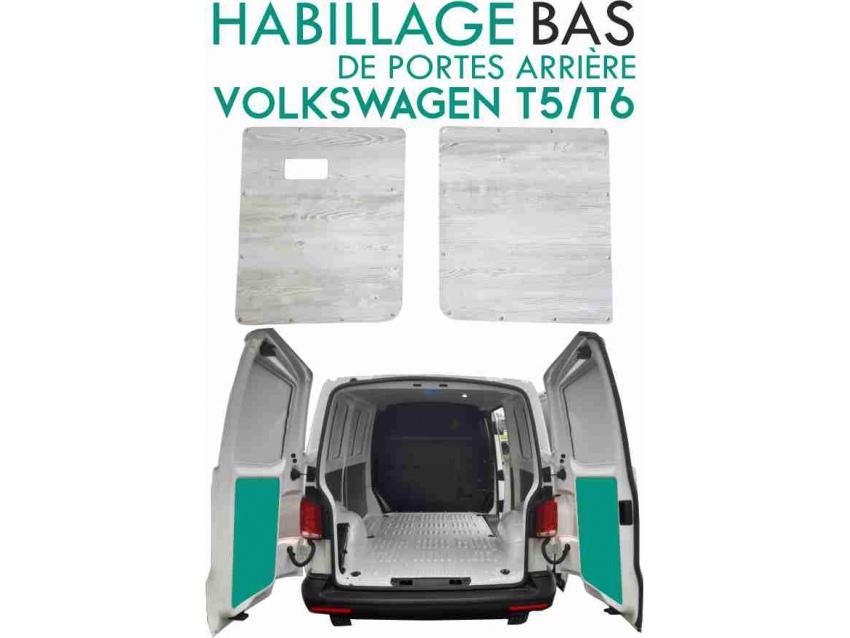 Habillage de portes arrière Volkswagen Transporter T5/T6 Bois Blanc