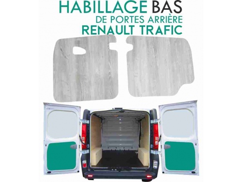 Habillage de portes arri&egrave;re Renault Trafic 3 (&agrave; partir de 2014) Bois Blanc