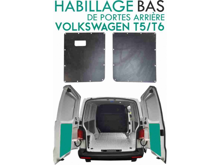 Habillage de portes arrières Volkswagen Transporter T5/T6 Black