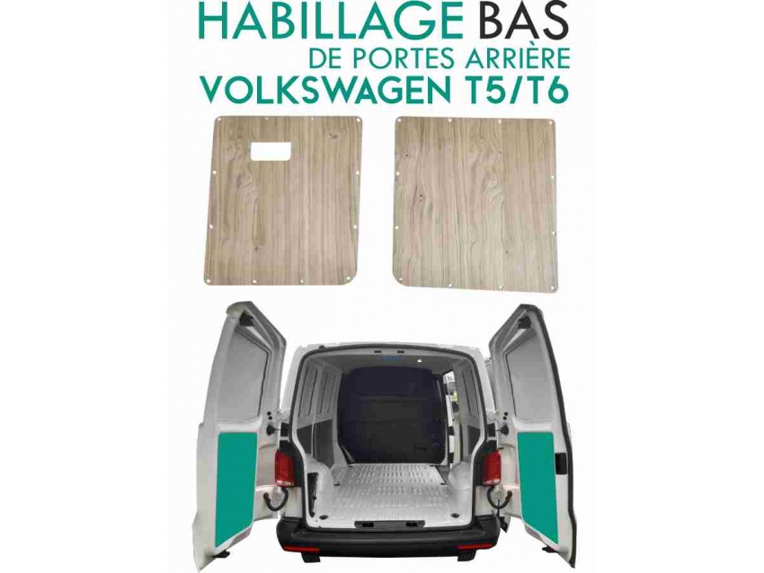 Habillage de portes arrière Volkswagen Transporter T5/T6 Chêne Clair 