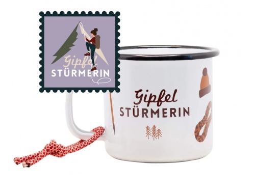 Tasse &eacute;maill&eacute;e Grimpeuse des sommets