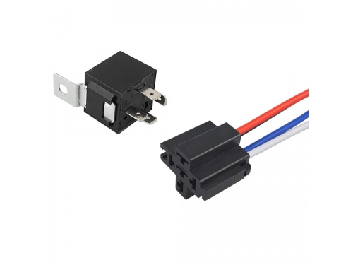 Broches Voiture Relais, 12V 40A SPST Relais Automobile avec Prise de Faisceau
