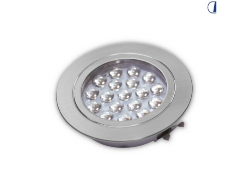 Spot LED encastr&eacute; 1,2 W, couleur aluminium