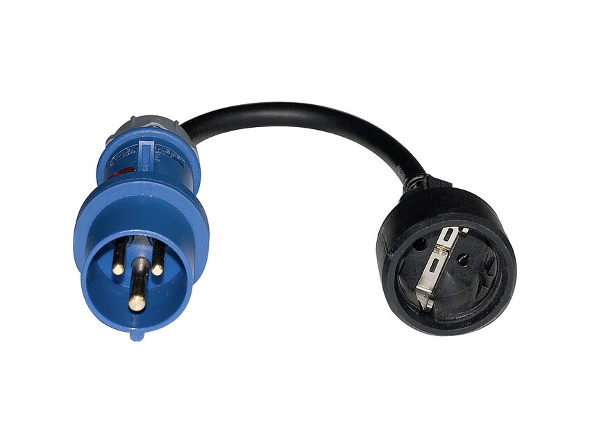Adaptateur mâle CEE 17/femelle 0,5 m avec témoin lumineux
