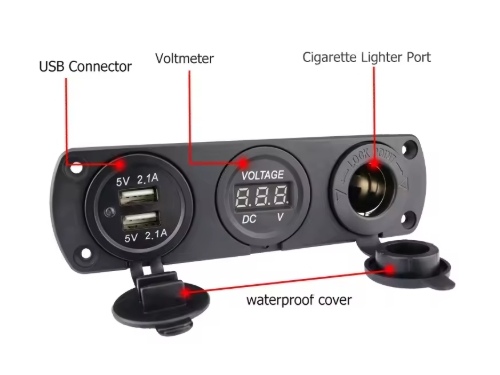 Combo Voltmetre / USB / Allume cigare