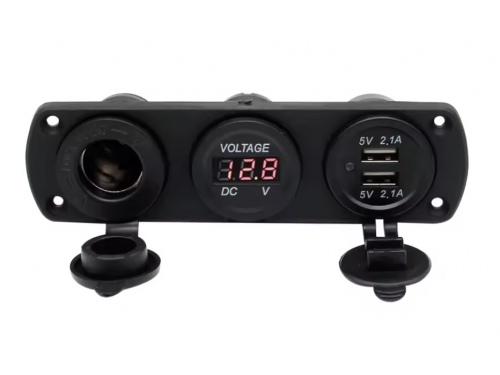 Combo Voltmetre / USB / Allume cigare