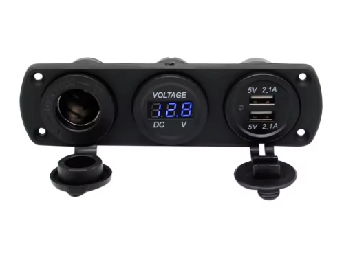Combo Voltmetre / USB / Allume cigare