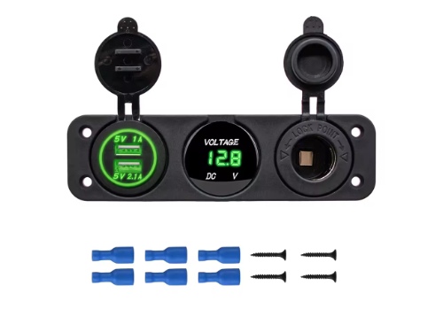 Combo Voltmetre / USB / Allume cigare