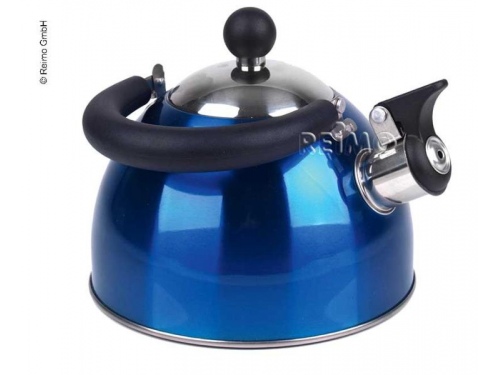 Bouilloire inox COSIMA bleu 1.5 L avec sifflet
