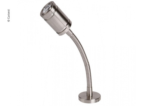 20cm. Lampe de lecture en nickel brossé, 203 mm de long, 1,2 W